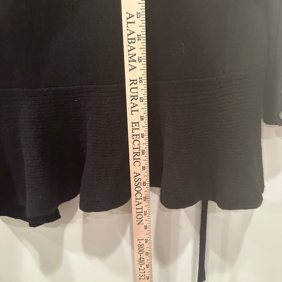 Women’s Black Wool & Cashmere Open Front Cardigan Sz XS Neutral Staple - Picture 4 of 11